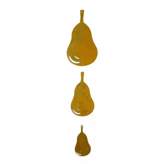 3 tlg Birnenkette - Rost Birnen 12cm / 9cm / 6cm