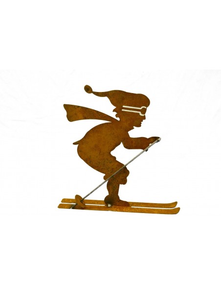 Edelrost Skifahrer