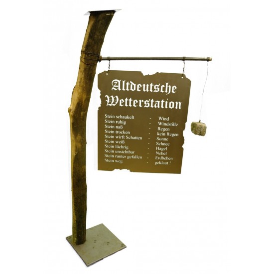 Altfriesische Altdeutsche Wetterstation 56x70 Metall blank Schild Gartendeko 
