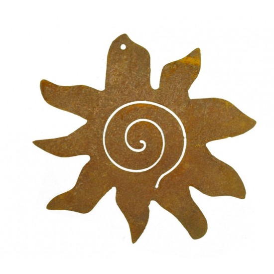Rostige Sonne Crazy Sun zum Aufhängen 15 cm Durchmesser