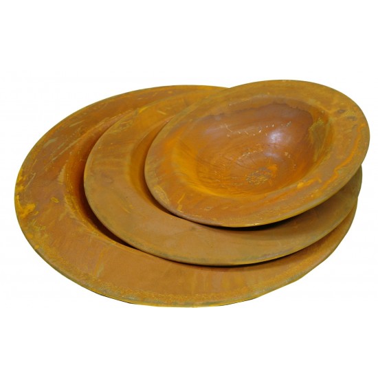 Edelrostschale  mit Rand 30 cm Ø auf Platte Rand 3,5 cm von Saremo