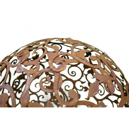 Barockkugel 80 cm aus Metall Edelrostkugel Rostkugel