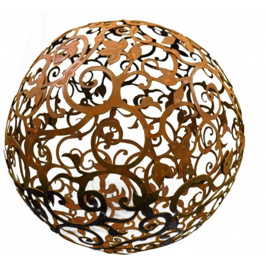 Barockkugel 80 cm aus Metall Edelrostkugel Rostkugel