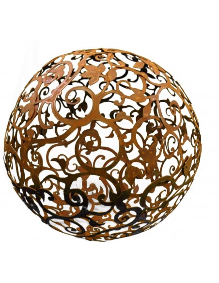 Barockkugel 80 cm aus Metall Edelrostkugel Rostkugel