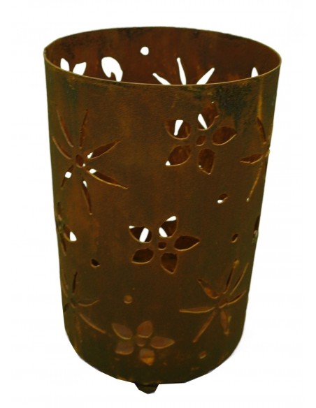 Ristiges Windlicht Blüten Metallmichl