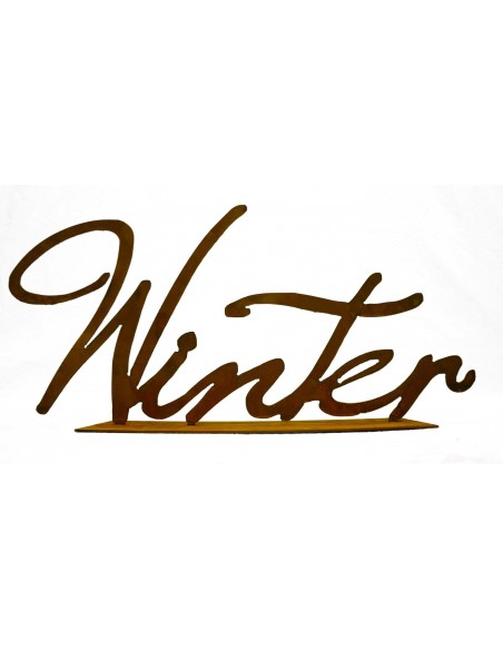 Winter Schriftzug auf Platte Edelrost Buchstabe