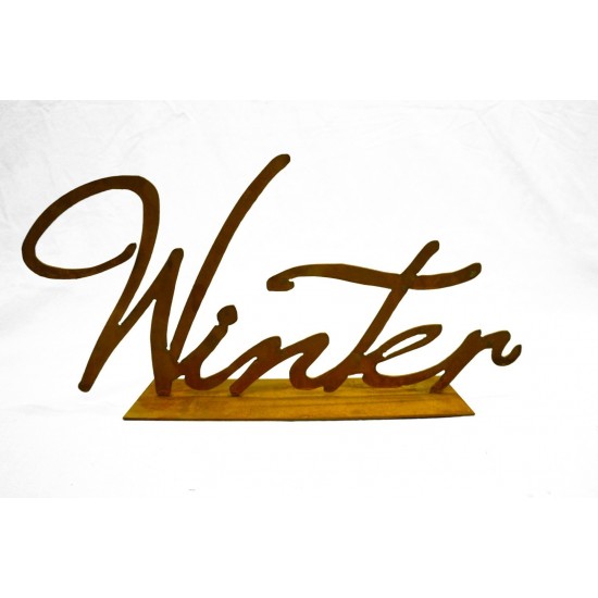 Winter Schriftzug auf Platte Edelrost Buchstabe