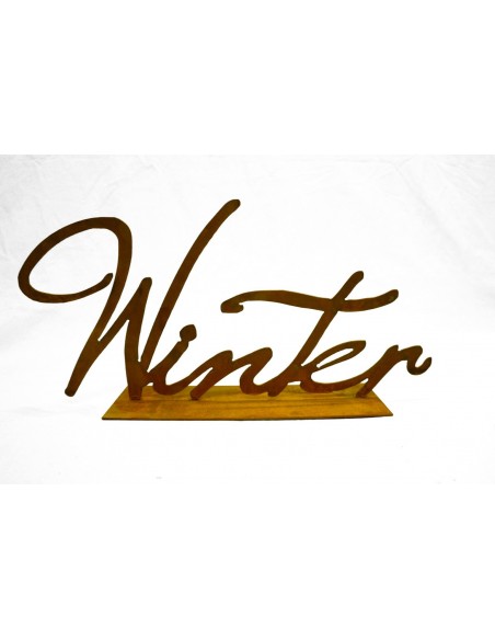 Winter Schriftzug auf Platte Edelrost Buchstabe