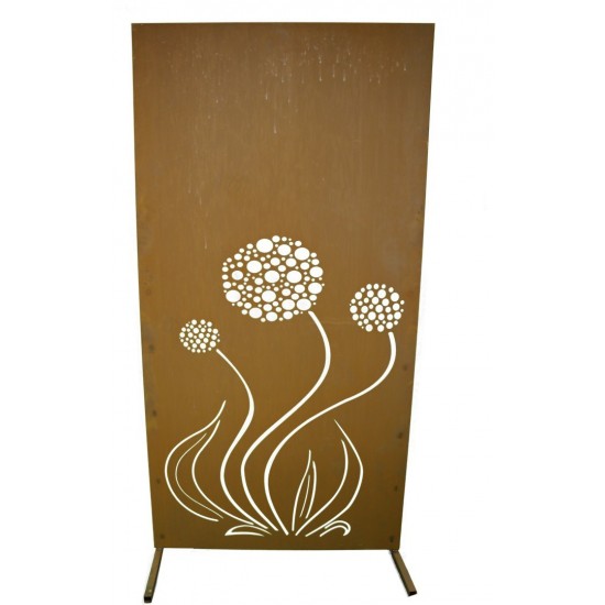 Edelrost Sichtschutzwand Blume rostiger Sichtschutz