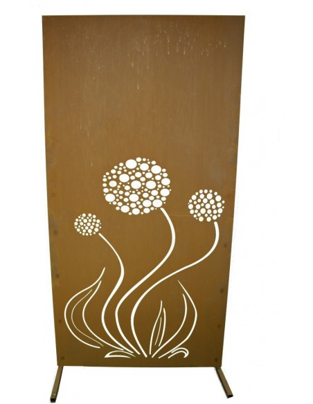 Edelrost Sichtschutzwand Blume rostiger Sichtschutz