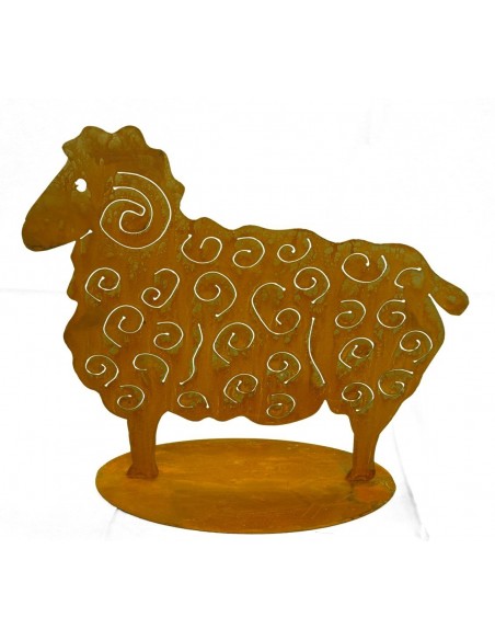 Gartendeko Schaf aus Metall mit Edelrost