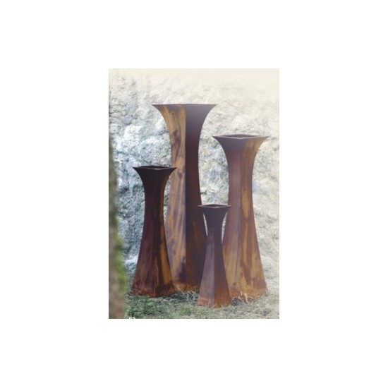 Rost Gartendeko Edelrost Pflanzsäule mit eingesetzem Boden zum bepflanzen