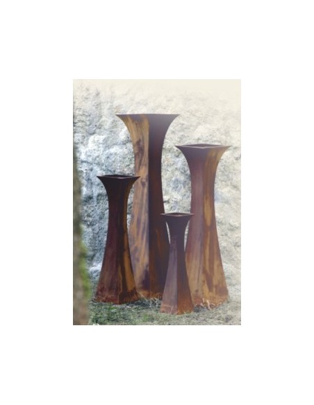 Rost Gartendeko Edelrost Pflanzsäule mit eingesetzem Boden zum bepflanzen