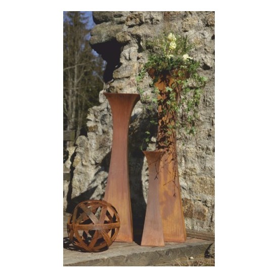 Rost Gartendeko Edelrost Pflanzsäule mit eingesetzem Boden zum bepflanzen