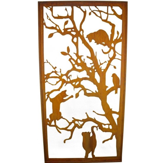 Metall Katzen-Paravent 200 cm hoch kein Corten