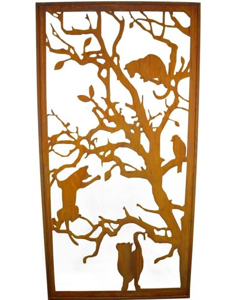 Metall Katzen-Paravent 200 cm hoch kein Corten