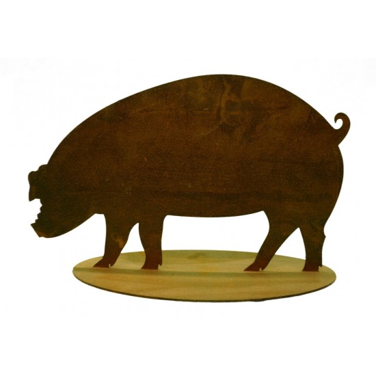 kleine Rost Hausschwein 18 cm hoch