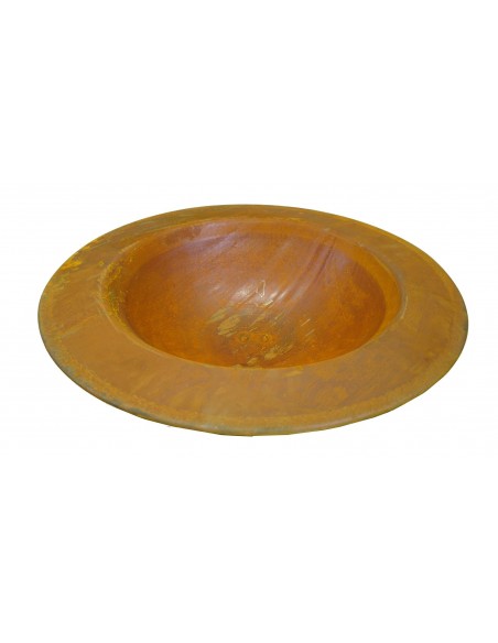 rostige Pflanzschale 70 cm mit Rand 10 cm Edelrostschale