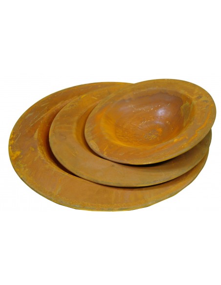 rostige Pflanzschale 70 cm mit Rand 10 cm Edelrostschale