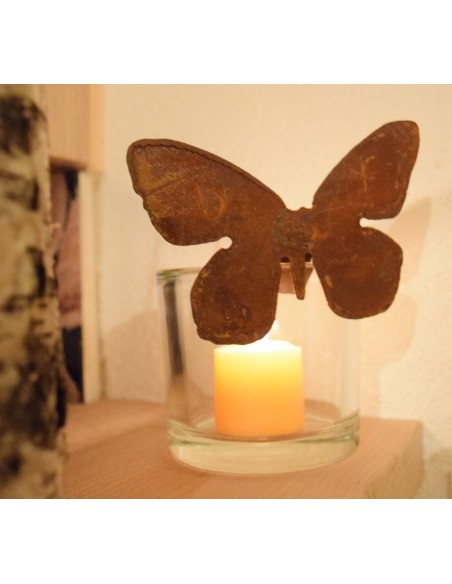 2 verschiedene rostige Schmetterlinge für Vasen Edelrost rostig Metall