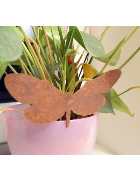 2 verschiedene rostige Schmetterlinge für Vasen Edelrost rostig Metall