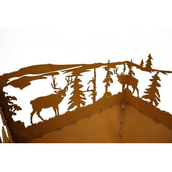 rechteckiger Rost Feuerkorb Wald und Wild Rost Edelrost Feuerschale