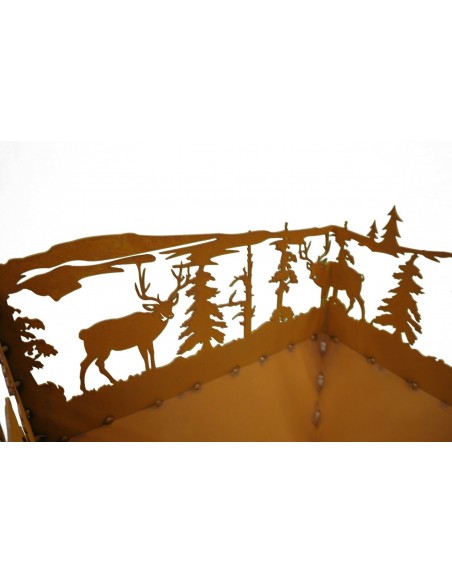 rechteckiger Rost Feuerkorb Wald und Wild Rost Edelrost Feuerschale