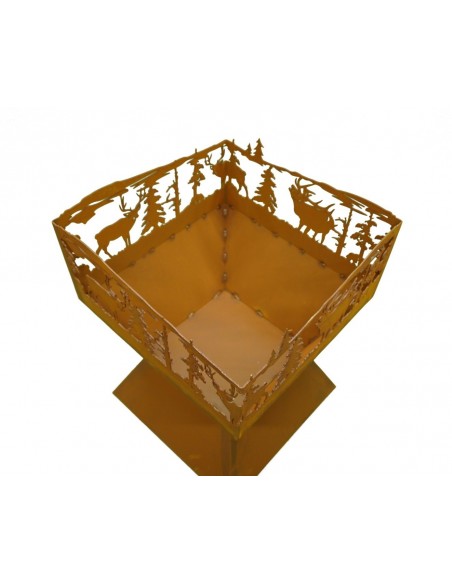 rechteckiger Rost Feuerkorb Wald und Wild Rost Edelrost Feuerschale