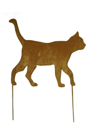 Rost Katze gehend zum Stecken Katzenstecker