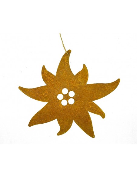 Edelrost Edelweiß zum Hängen 25cm breit