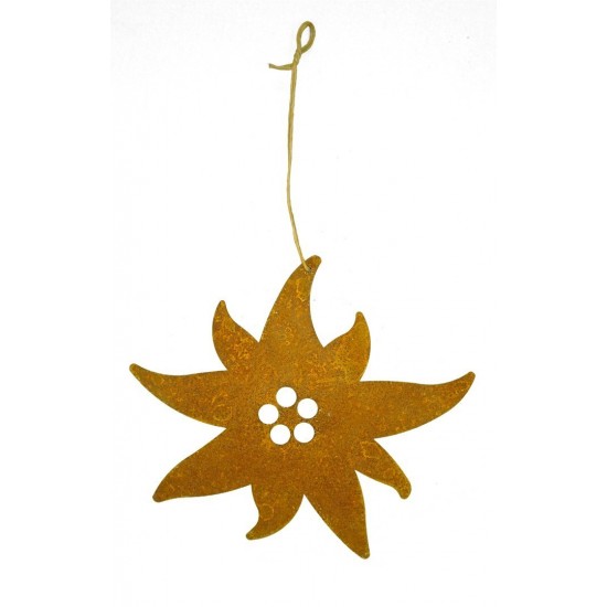 Edelrost Edelweiß zum Hängen 25cm breit