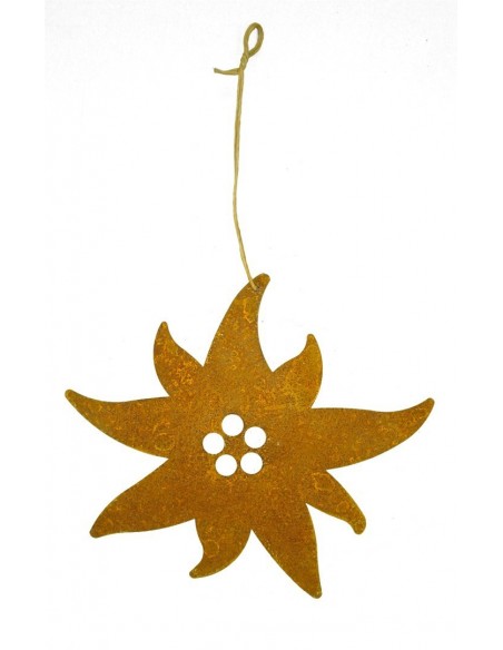 Edelrost Edelweiß zum Hängen 25cm breit