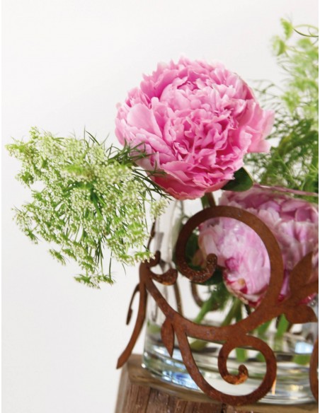 Edelrost Ornamentring für Vasen / Windlicht Ø 15 cm Höhe 13 cm