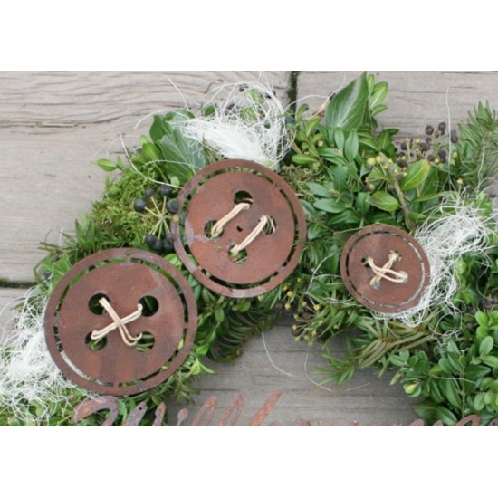 3 teilige Knopfkette Edelrost