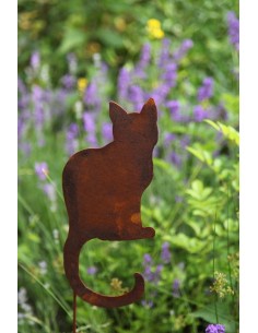 Edelrost Katzenstecker - rostige Gartendeko  2