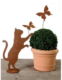 neugierige Minikatze auf Platte 23 cm hoch 2
