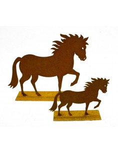 Mini Edelrost Pferd "Cavallo" auf Platte 15 cm  Rostige Deko 2