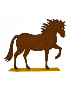 Edelrost Pferd "Cavallo" auf Platte 25 cm hoch rostige Gartendeko