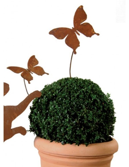 "Papilio" rost Schmetterling auf 80 cm langem biegsamen Draht Edelrost Gartendeko Blumenstecker