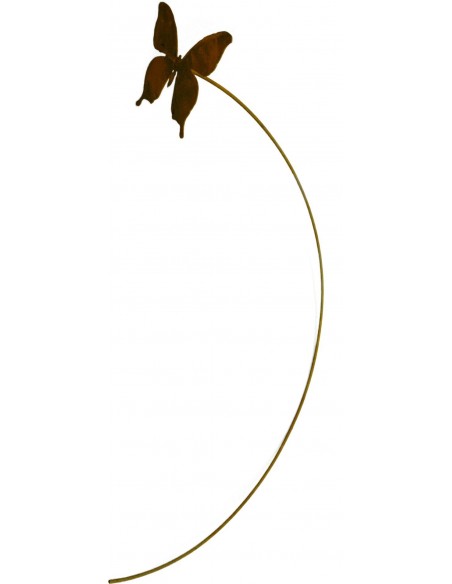 "Papilio" rost Schmetterling auf 80 cm langem biegsamen Draht Edelrost Gartendeko Blumenstecker