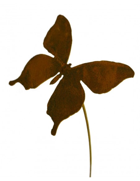 "Papilio" rost Schmetterling auf 80 cm langem biegsamen Draht Edelrost Gartendeko Blumenstecker