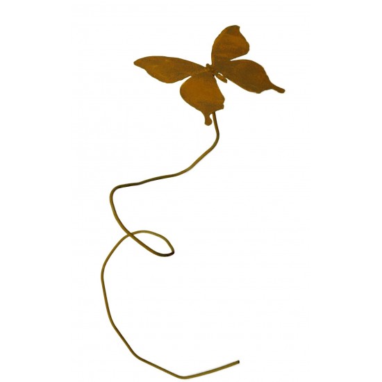 "Papilio" rost Schmetterling auf 80 cm langem biegsamen Draht Edelrost Gartendeko Blumenstecker