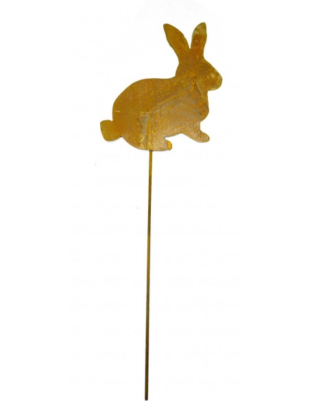 Edelrost Minihase 11 cm auf Stab