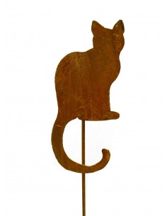 Edelrost Mini Katze Gartenstecker