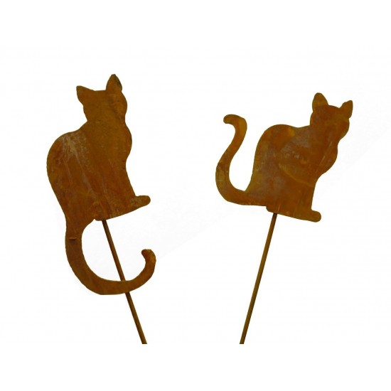 Edelrost Katzenstecker - rostige Gartendeko 