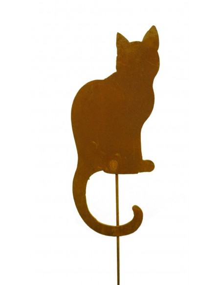 Edelrost Katzenstecker - rostige Gartendeko 