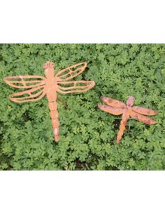 Edelrost Libelle Stecker für Teich und Garten 2
