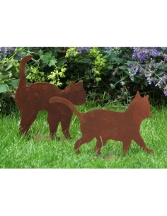 Gartenstecker Edelrost Katzenkind "tapsend" 2