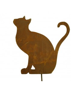Gartenstecker rostig Katze sitzend - bilden ein Herz 2