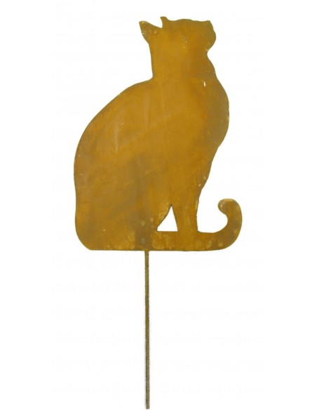 Edelrost Katze 1 nach oben schauend, zum Stecken